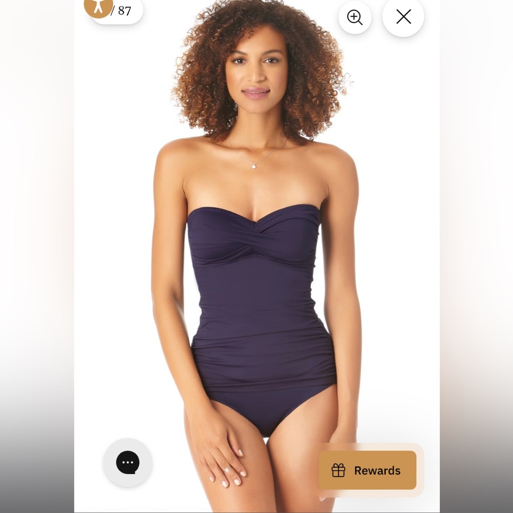NWT Women’s Anne Cole Twist Front Bandeaukini Swim Top SZ XS